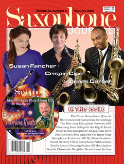 Crispin Cioe on Cover of Saxophone Journal | Cracked Ice