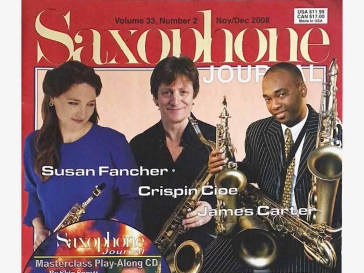 Cover of Saxophone Journal Cracked Ice Founder